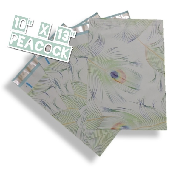 50 Poly Mailers 10x13 Peacock - Picture 2 of 4